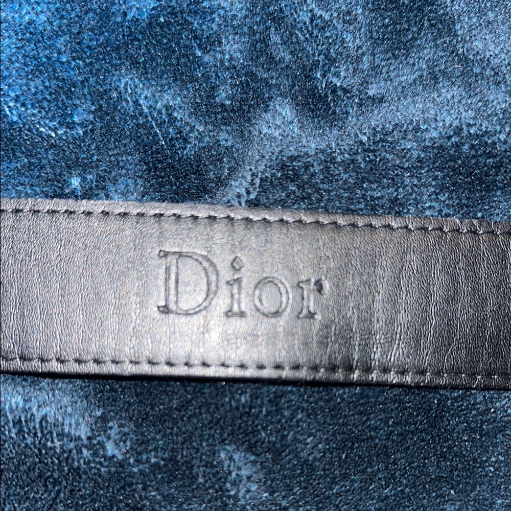 Dior Blue Monogram Belt with Silver Logo - Picture 2 of 5